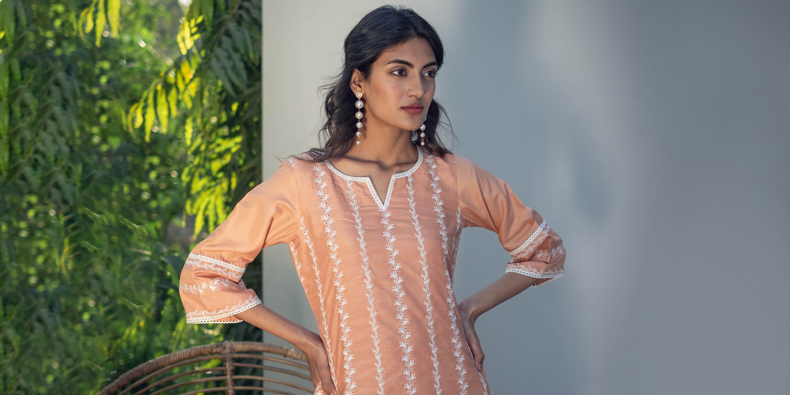 A soft silk Kurti adorned with intricate hand embroidery details. |  Instagram